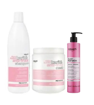3 produkter PromasterAnti-Frizz Pakke - Mask 1000ml og Shampoo 1000ml, Keratin Conditioner 300 ml