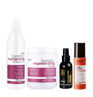 Anna pakke 4 produkter Promaster Keratin Pakke - Mask 1000ml, Shampoo 1000ml, Color Spray og Serum 10