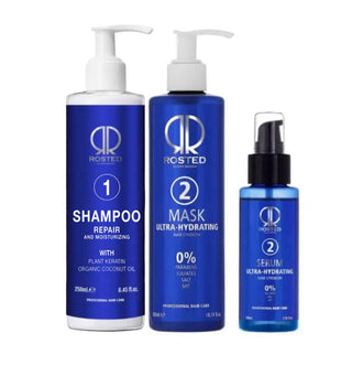 3 Produkter - Rosted 1-2-2  - Rosted 1 Shampoo 250 ml - Rosted 2 Mask 250 ml - Rosted 2 Serum 100ml