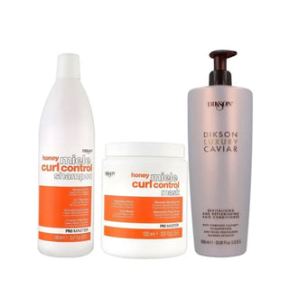 3 Produkter PROMASTER Curl Control pakke Shampoo1000ml og Mask 1000ml Caviar conditinor