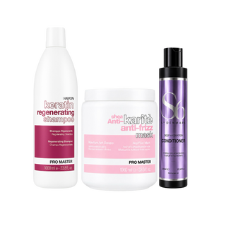 Tilbud 3 Produkter Promaster pakke Keratin Color 1000ml Shampoo, Anti krus 1000 Mask S6 conditinor