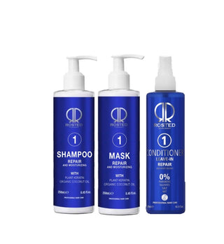 3 Produkter - Rosted 1-1-1 Repair Pakke - Rosted 1 Shampoo 250 ml - Rosted 1 Mask 250 ml - Rosted 1 Conditioner 300 ml