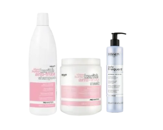 3 produkter PromasterAnti-Frizz Pakke - Mask 1000ml og Shampoo 1000ml, Dikson Frequent Conditioner 300 ml