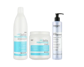 3 Produkter Promaster Milk Latte Pakke Mask 1000ml og Shampoo 1000ml, Dikson Frequent Conditioner 300 ml