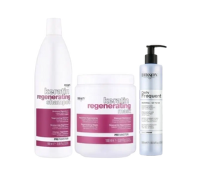 3 produkter Promaster Keratin Pakke - Mask 1000ml, Shampoo 1000ml,Dikson Frequent Conditioner 300 ml