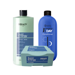 3 Produkter - Energy shampoo 1000ml -  Energy Lotion 8 x 8ml Pakke - Everyday Conditioner 1000ml